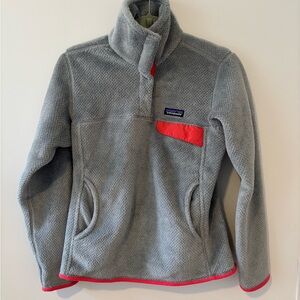 Patagonia Gray Fleece with Pink Trim
